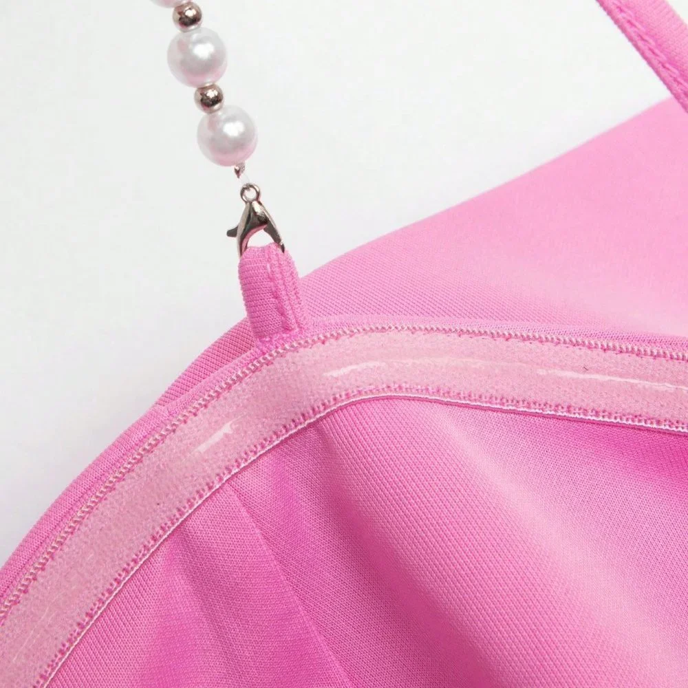 Pink Party Womens Big Bow Front Cami Bodycon Dress - Picture 6 of 6